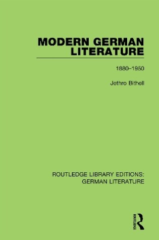 Cover of Modern German Literature