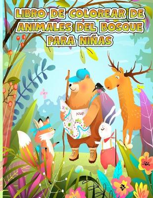 Cover of Libro para colorear de animales del bosque para ninos
