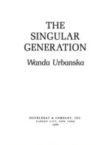 Cover of Singular Generation