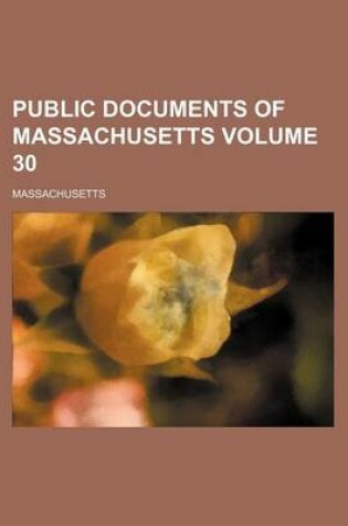 Cover of Public Documents of Massachusetts Volume 30