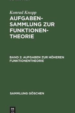 Cover of Aufgaben Zur Hoeheren Funktionentheorie