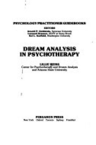 Cover of Dream Analysis in Psychotherapy