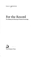 Book cover for For the Record