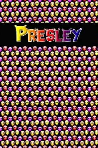 Cover of 120 Page Handwriting Practice Book with Colorful Alien Cover Presley