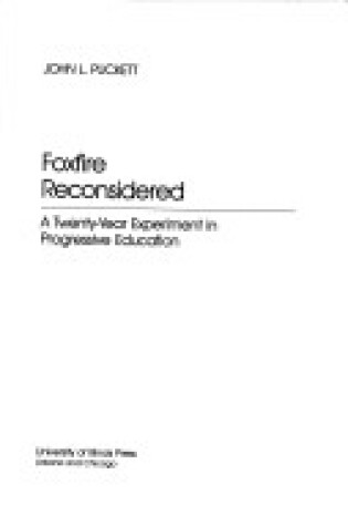 Cover of Foxfire Reconsidered CB