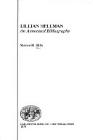 Cover of Lillian Hellman Annot