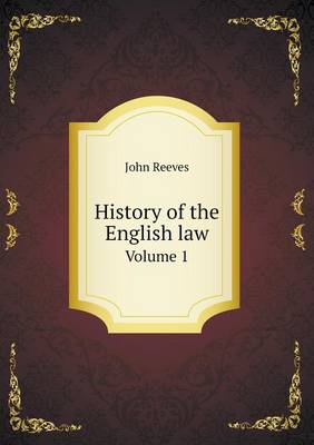 Book cover for History of the English law Volume 1