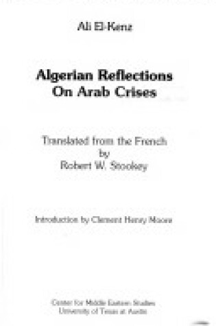 Cover of Algerian Reflections on Arab Crises