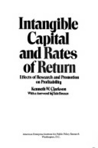 Cover of Intangible Capital and Rates of Return