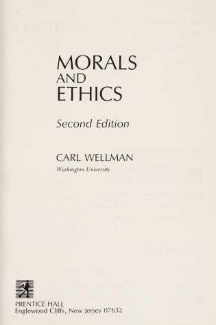 Cover of Morals and Ethics