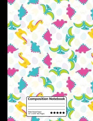 Book cover for Kids Cute and Colorful Dinosaurs Composition Notebook