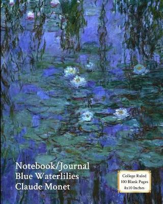 Book cover for Notebook/Journal - Blue Waterlilies - Claude Monet