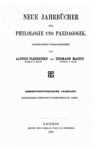 Cover of Neue Jahrbücher für Philologie und Paedogogik