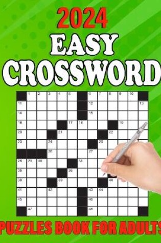 Cover of 2024 Easy Crossword Puzzles Book For Adults