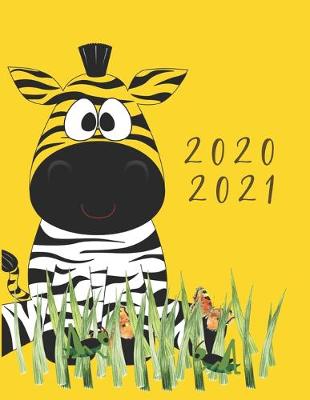 Book cover for 2020-2021 2 Year Planner Safari Zebra Monthly Calendar Goals Agenda Schedule Organizer