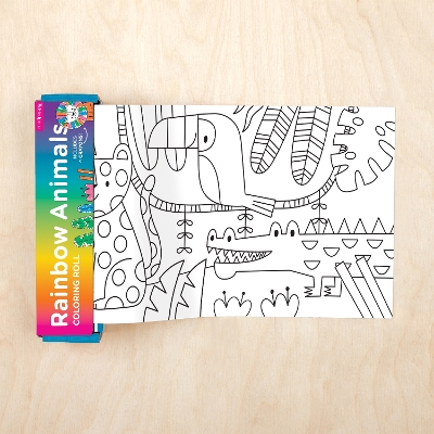 Book cover for Rainbow Animals Mini Coloring Roll