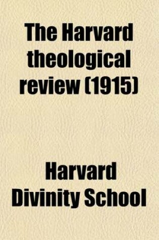 Cover of The Harvard Theological Review (Volume 8)