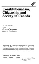 Book cover for Constitutionalism, Citizenship and Society in Canada