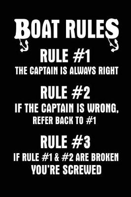 Book cover for Boat Rules Rule #1 The Captain Is Always Right Rule #2 If The Captain Is Wrong