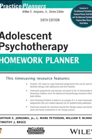 Cover of Adolescent Psychotherapy Homework Planner