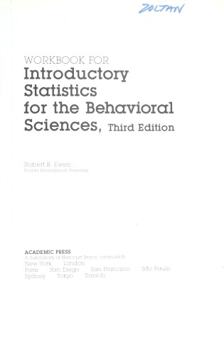 Cover of Introductory Statistics for the Behavioural Sciences