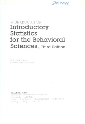 Book cover for Introductory Statistics for the Behavioural Sciences