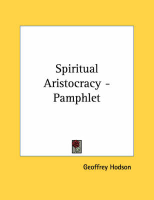 Book cover for Spiritual Aristocracy - Pamphlet