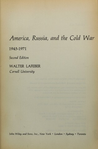 Cover of America, Russia and the Cold War, 1945-71