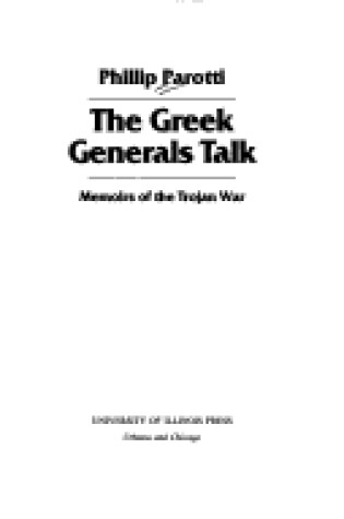 Cover of The Greek Generals Talk