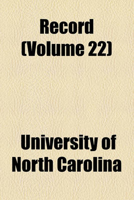 Book cover for Record (Volume 22)