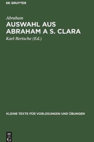 Cover of Auswahl aus Abraham a S. Clara