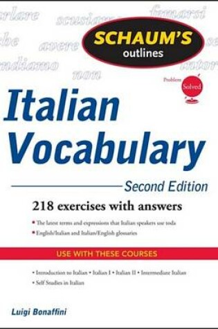 Cover of Schaum's Outline of Italian Vocabulary, Second Edition