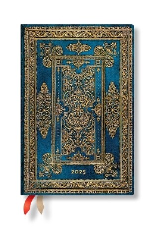 Cover of Blue Luxe (Luxe Design) Mini 12-month Horizontal Hardback Dayplanner 2025 (Elastic Band Closure)