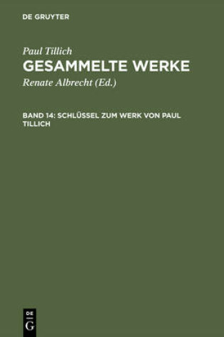 Cover of Schlussel Zum Werk Von Paul Tillich