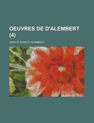 Book cover for Oeuvres de D'Alembert (4)