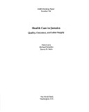 Book cover for Health Care in Jamaica