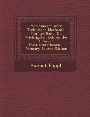 Book cover for Vorlesungen Uber Technische Mechanik