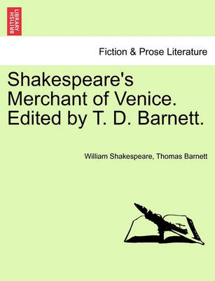 Book cover for Shakespeare's Merchant of Venice. Edited by T. D. Barnett.