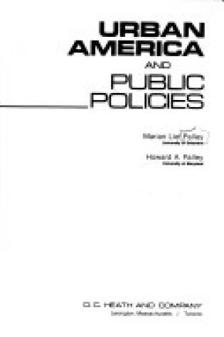 Cover of Urban America and Public Policies