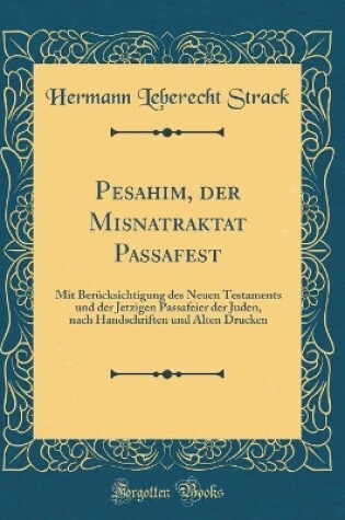 Cover of Pesahim, Der Misnatraktat Passafest