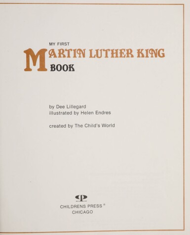 Book cover for My First Martin Luther King Book