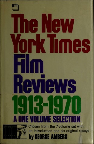 Book cover for "New York Times" Film Reviews, 1913-70