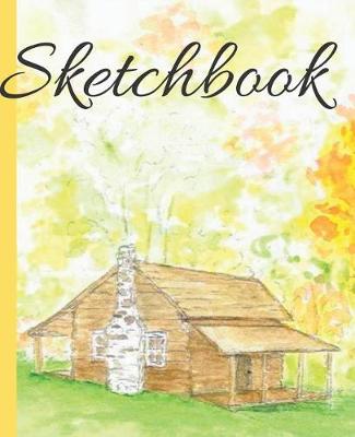 Book cover for Cute Country Log Cabin Sketchbook for Drawing Coloring or Writing Journal Sandy Closs