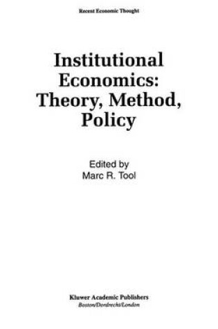 Cover of Institutional Economics