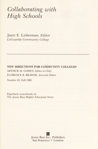 Cover of Collaborating w High Schools 63