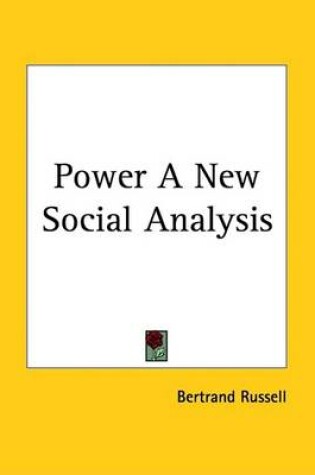 Cover of Power a New Social Analysis (1938)