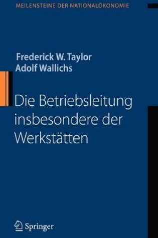 Cover of Die Betriebsleitung insbesondere der Werkstätten