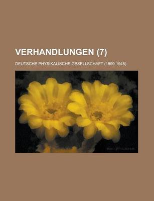 Book cover for Verhandlungen (7 )