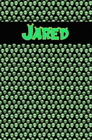 Cover of 120 Page Handwriting Practice Book with Green Alien Cover Jared