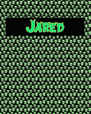 Book cover for 120 Page Handwriting Practice Book with Green Alien Cover Jared